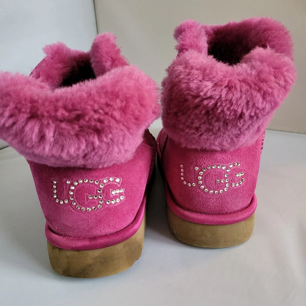 UGG Pink Suede Ankle Boots - Picture 2 of 7